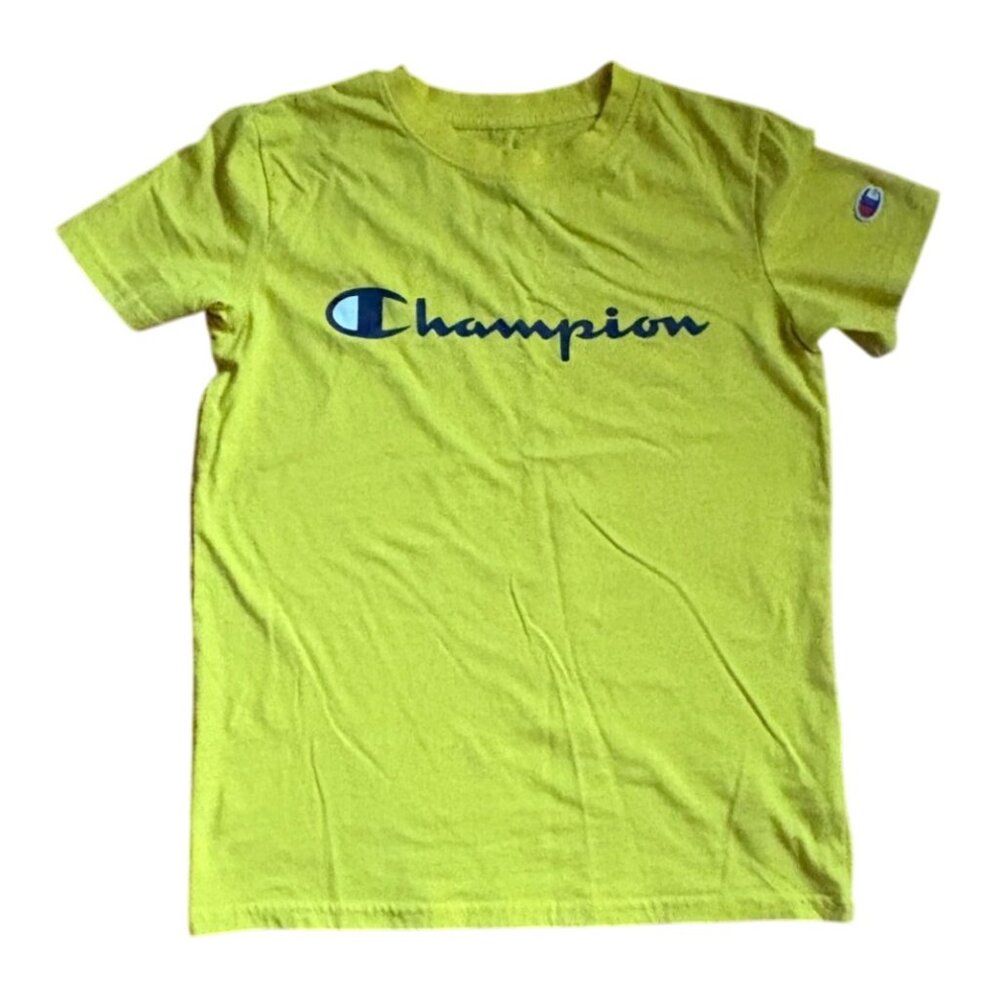 Champion Boys Short Sleeve T-Shirt-Yellow-M-GUC